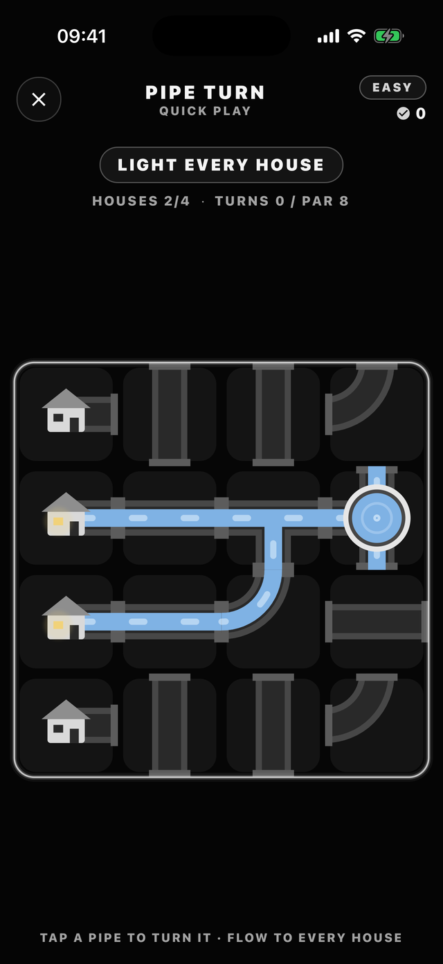 Pipe Turn, light every house